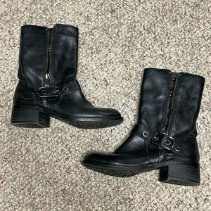 Vince camuto open zip studded accent short moto boot